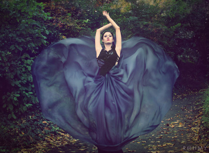 ROHMY Couture : Black Ropework Evening Gown / Model: Frollein von Schlotterstein / Assistance: Schlechter Mensch Fotografie