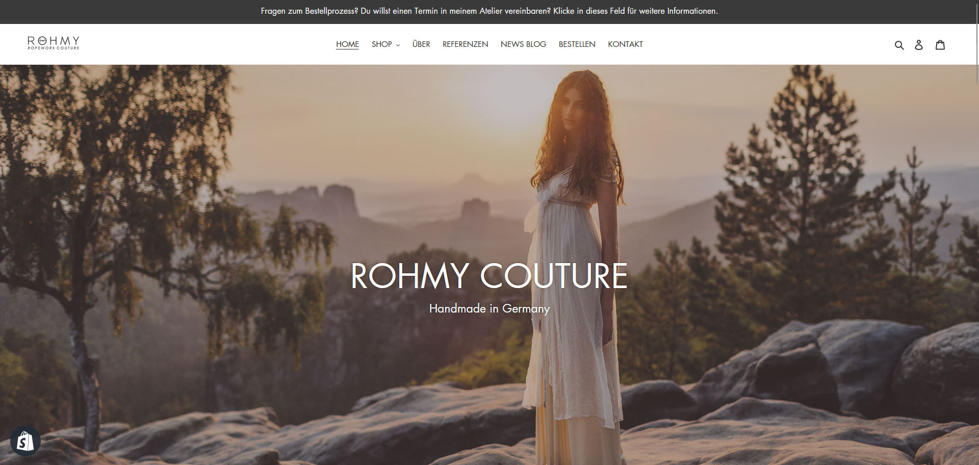 Screenshot neue Website ROHMY Couture